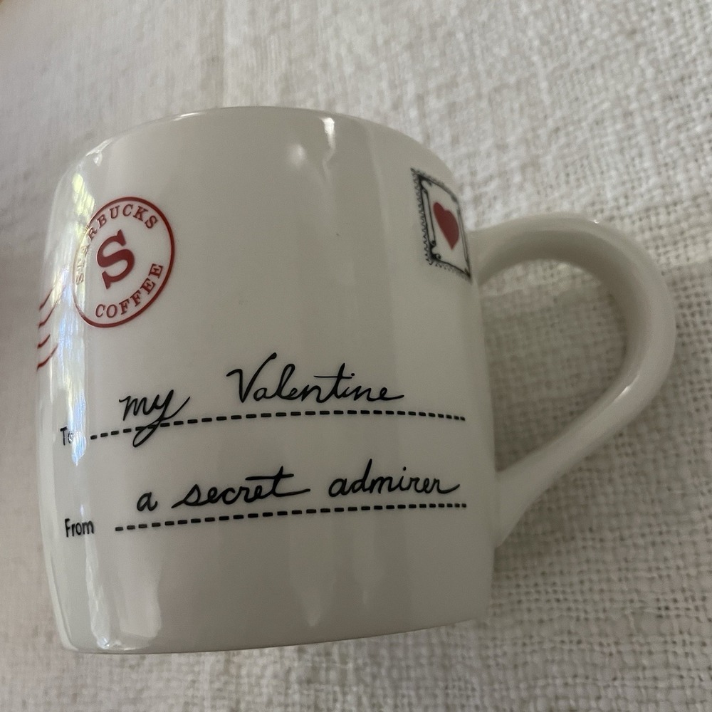 STARBUCKS 2010 My Valentine Secret Admirer New Bone China Coffee Mug